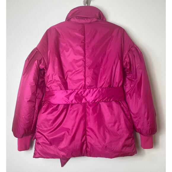 KATE SPADE COAT PINK PUFFER WINTER PREPPY FEMININE COQUETTE WINTER BELTED TIE - Picture 3 of 13